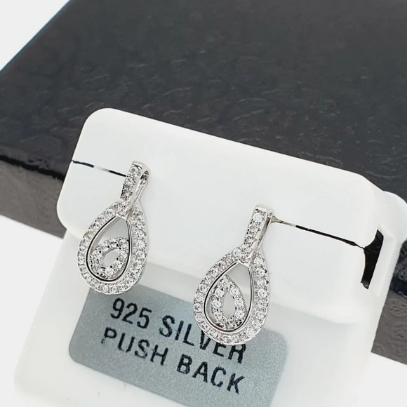 "925 sterling silver luxury CZ earrings for women/girls, Best for gift, RJUS2014 - Picture 2 of 9